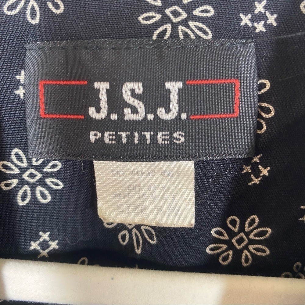 JSJ Petites | Vintage Dress Floral 3/4 Sleeves Black Button Up Size 5/6 - Picture 5 of 11